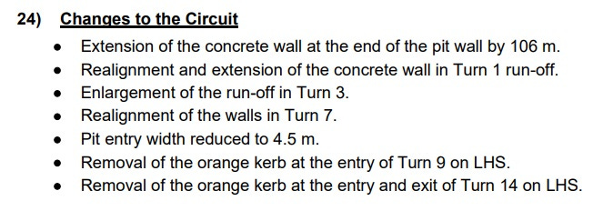 Circuit Changes